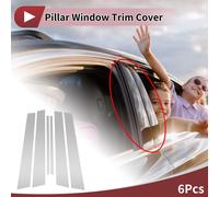 6 Pcs Avant Arrière Gauche Droite Voiture Porte Montant Fenêtre Garniture Pour Nissan Maxima 2000-2003 Anti Rayures Autocollant Montant Poteaux Couverture Argent Ton