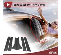 6 Pcs Avant Arrière Gauche Droite Voiture Porte Pilier Fenêtre Garniture Pour Infiniti Qx50 2019-2023 Anti Rayures Autocollant Pilier Poteaux Couverture Noir Carbone Fibre