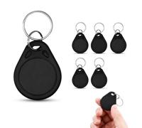6 Pcs Badges NFC NTAG215 Réinscriptibles 540 Octets, Porte-Clés RFID Étanches IP65, Tags NFC Badges RFID pour iPhone iOS Raccourcis, Android Samsung Huawei, Amiibo, Domotique et Automatisation, Noir