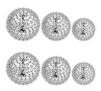 6 Pcs Balles de Massage Pointue Boule d'Acupuncture Magnétique Balles de Thérapie de Mains Hérisson Boule Neuro Chinoise pour Anti-Stress, 32mm 47mm 56mm Diamètre Taille de Poche (Argent)
