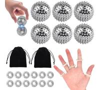 6 Pcs Balles Magnétiques Acupressure & 12 Pcs Aanneaux de Massage pour les Doigts, Balle de Massage, Boules D'acupression pour Soulager le Stress le Massage
