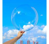 6 Pcs Ballon Bobo Géant 45 cm (18 Pouces) à Bulles Gonflables Transparents - Hélium Ballons de Cristal Ronds pour Maison, Fête d'Anniversaire, Mariage