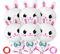 6 PCS Ballon Lapin Pâques, Ballon Helium Lapin, Ballon Lapin Anniversaire, Ballon De Pâques, Ballon Lapin, Parfait pour les Décorations de Fête D'Anniversaire des Enfants de Pâques