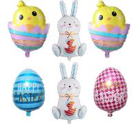 6 PCS Ballon Lapin Pâques, Ballon Lapin, Ballon Lapin Blanc, Ballon de Pâques, Convient pour La Décoration de Pâques, La Fête de Pâques, La Fête D'anniversaire des Enfants/A