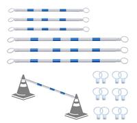 6 Pcs Barres Cônes Trafic, 1-2m, Poteaux Barricade, Bouts de Remplacement