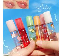 6 Pcs Baume À Lèvres,Fruit Roll On Lip Oil,Antiadhésif La Tasse,Hydratant Lip Plumper,Rouge À Lèvres Liquide Hydratant Lèvres Maquillage Coffret Cadeau