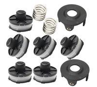 6 Pcs Bobines de Fil de Rechange，2 couvercles de bobine，2 ressort .Compatibles avec les coupe-bordures sans fil Makita Akkusense 18V DUR181、DUR181Z ，DUR181RF.