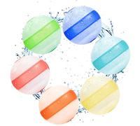 6 PCS Bombe a eau Réutilisable, Remplissage Rapide en Silicone pour Enfant et Adulte, Jouet de Piscine et Plage, Jeux d'Extérieur Été