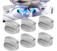 6 PCS bouton de cuisinière en métal, bouton plaque de cuisson universel bouton de commande four Remplacement Accessoires pour Cuisinière Réchaud À Gaz Four, 6mm