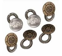 6 pcs Boutons en metal pantalon jeans ou jupe rallonge extenseur ressort G