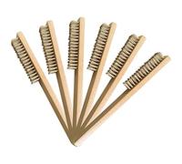 6 Pcs Brosse Laiton, Jeu de Brosses Métalliques, Brosse Métallique avec Poils en laiton 200 mm, Brosses Métalliques Laiton, pour nettoyer les taches de sueur, la rouille et le nettoyage en profondeur