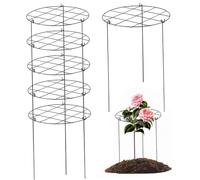 6 PCS Cages de Pivoine et Soutiens Cadre de Soutien à la Pivoine Cage de Support de Pivoine Heavy Duty avec 3 Jambes Poussent à Travers la Bague de Support des Plants pour Les légumes Rose Plant