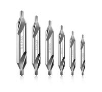 6 PCS Center Drill Bits Set, 60 Degrés Hss Center Drill Bit Metal Set, Jeu de Forets Centraux, M2 6542 Foret à Fraiser pour Accessoires De Tour, Accessoires De Tour à Bois 1.0/1.5/2.0/2.5/3.0/5.0