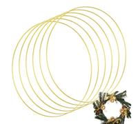 6 PCS Cerceaux Attrape-Rêves, Anneaux en Métal, Anneaux de Pompon Attrape-Rêves Dorés de 20 cm pour Décoration de Couronne de Noël, Attrapeurs de Rêves, Couronnes de Mariage et Décorations Murales