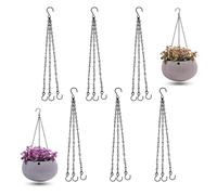 6 Pcs Chaîne de Panier Suspendu, Changyeah Chaîne De Suspension, Chaîne de Pot Fleur avec Crochet Clip, Chaîne Suspendue pour Jardinières, Mangeoires, Ornements, Lanternes(Noir)