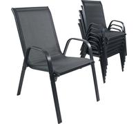 6 pcs. Chaise de jardin empilable Textilene Sonlas