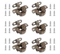 6 PCS Charnières de Porte d'Armoire Réglables, Charnière de Garde-Robe Dissimulée à 97 °, Charnières de Portes de Placard à Fermeture Douce à Axe de Rotation pour Camping-Car, Placard, Armoire