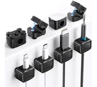 6 Pcs clips câble magnétiques avec 6 ventouses en silicone pour cable managementSupport et organisateur de câbles,accroche câble adhésif pour la maison,le bureau,la voiture,et la table de nuit