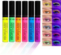 6 Pcs Colorful Fluorescent Mascaras,Volumizing And Lengthening Mascara For Eyelashes,Waterproof,Durable,Charming,Cruelty-Free,Vegan Eye Makeup