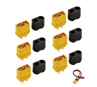6 pcs Connecteur XT-60, XT-60 Mâle Connecteurs de Batterie Prise Étanche Anti Spark avec Boîtier de Gaine avec logement pour Chargeur de Batterie RC Lipo Contrôleur Pièces de Moteur Panneaux Solaires