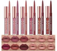 6 Pcs Crayon À Lèvres Mat Et Ensemble De Rouge À Lèvres 24 Heures Nus Étanche Beauté Maquillage Kit Lipgloss Liptints Pour Femmes Crayon À Lèvres Rouge Lifter Brillant À Lèvres Cadeaux(A)