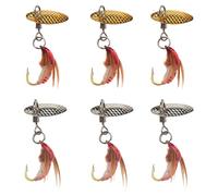 6 Pcs Cuillères De Pêche Desvies Paillettes Appâts Coulée Spinner en Métal Cuillère Poisson des Fous Faille