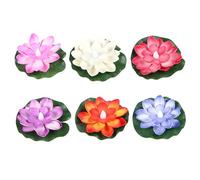 6 pcs de piscine flottantes, lumière flottante de lotus pour l'étang, étang solaires LED Florer Flower Light Battery Activé Activé de lis pour le jardin Decor