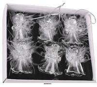6 pcs. décoration d'arbre de Noël en verre anges boules de Noël arbre de Noël bijoux