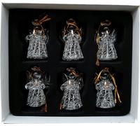 6 pcs. décoration d'arbre de Noël en verre anges boules de Noël arbre de Noël bijoux or