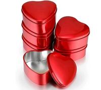 6 Pcs en Forme De Coeur en Forme De Bougie en Forme De Coeur Scellé Pots De Bougie Vides Contenant des Bougies De Bougies avec Couvercles De Bonbons