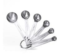 6 Pcs Ensembles de cuillères doseuses,Cuillères et Tasses à Mesurer en Acier Inoxydable Mesures pour Mesurer Sec et Ingrédients Liquides,Cuillère Doseuse en Acier Inoxydable