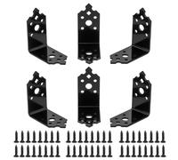 6 Pcs Équerre Plate, Antiquité Noir Connecteur Plat, Vintage à 90 Degrés L-Forme Support d'Angle, Angles de la Fenêtre, Équerre pour Meubles, Pour Meubles en Bois, Tables, Chaises Déco