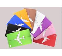 6 Pcs Étiquettes Bagage Aluminium avec Cordon Inox, Etiquette Valise Avion 7,5x4,5 cm, Étiquette de Voyage avec papier d'information, Étiquettes Bagage Métal pour Sac de Voyage, Valise, Sacs à Dos