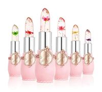 6 Pcs Fleur Gelée Rouge À Lèvres Ensemble Changement De Température Longue Durée Hydratant Température Changement De Couleur Baumes À Lèvres Hydratant Lip Stick (Couleur assortie)