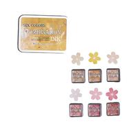 6 Pcs Flowing Colors Series Inks Pad Set Combination Inkpad Stamp Pad Set for Scrapbook Journal Stamping Flowing Colors Series Inks Pad Set