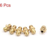 sourcing map 6 pcs Graisseur Droit M6 x 1mm Filetage Laiton Graissage Raccord pour Voiture