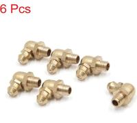 6 pcs Graisseur M6 x 1mm Coudé 90 Degrés Laiton Graissage Raccord Nipple pour Voiture