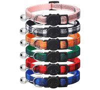6 PCS Grille Classique Colliers Chat Anti étranglement et Cloche,Réglable 18-30cm Collier Chaton,Accessoire Chat et Animaux Compagnie Multicolore