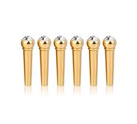6 Pcs Guitare Pont Broches, Chevilles de guitare en Laiton Pont Broches avec Cristal Verre Décor Dot Pièces Instrument de Musique pour Folk Guitare Acoustique(blanc)