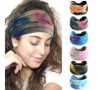 6 Pcs Headbands for Women's Hair UK Head Scarfs Wide Soft Ladies Headband Boho Fashion Bandanas Knot Adult Hairbands Elastic Sport Running Yoga Head Wraps (P6DryA)