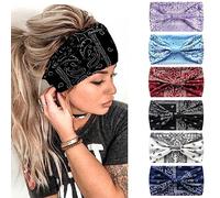 6 Pcs Headbands for Women's Hair UK Head Scarfs Wide Soft Ladies Headband Boho Fashion Bandanas Knot Adult Hairbands Elastic Sport Running Yoga Head Wraps (P6WYaoguo)