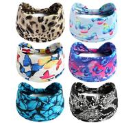 6 Pcs Headbands for Women's Hair UK Head Scarfs Wide Soft Ladies Headband Boho Fashion Bandanas Knot Adult Hairbands Elastic Sport Running Yoga Head Wraps (P6ButerCaseA)