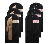 6 Pcs Housse Vêtements à Suspendre non Tissées 60 x 140 cm, Housse Vêtement Antipoussière avec Fenêtre Visuelle et Zip pour Chemises, Costumes, Vestes, Robes