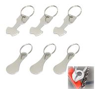 6 Pcs Jeton De Caddie, Porte-Clés pour Caddie en Acier Inoxydable, Porte Clé Jeton Caddie, Jetons Caddie Supermarché, Jeton Chariot Métal, Porte Clé Jeton, pour le Panier, Deux Modèles Jeton De Caddie