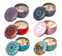 6 PCS Kit Bougie Parfumée Aromathérapie - Coffret Cadeau Femme, Décoration Maison Naturelle pour Bain/Yoga/Mariage/Jardin