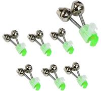 6 Pcs Luminous Plastic Fishing Bells With Double Bells And Bite Indicator On Fishing Rod