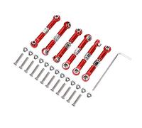 6 Pcs M¡§|tal Traction Tringlerie Bras Bras Tige Tige T¡§|l¡§|Commande Accessoire De Voiture pour 1/18 A959 RC Voiture(Rouge),