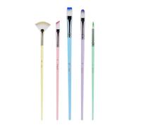 6 Pcs Macaron Colored Paint Brushes Set Watercolor Acrylic Drawing And Art Supplies For Artwork Watercolor Macaron Colored Artist For Painting