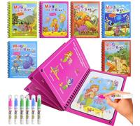 6 Pcs magic book, eau bebe, peinture magique à l'eau, coloriage magique à enfant, livre magique à l'eau, livre de coloriage magique
