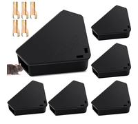 6 Pcs Mice Station with Keys Mouse Bait Stations Waterproof Mice Stations Outdoor Mice Traps Bait Boxes for Mice Indoor Outdoor, Bait Not Included, Suitable for Small Mice (Black)